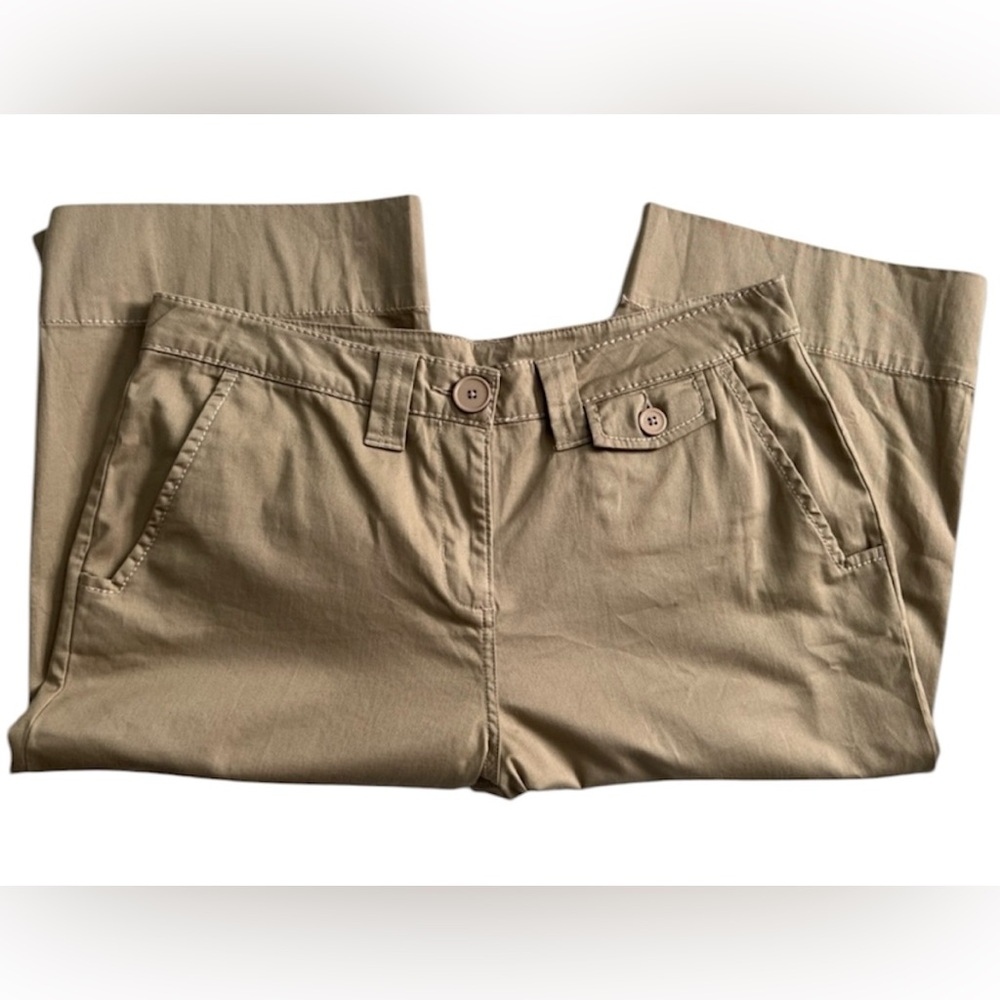 Woolrich Tan Pronounced Stitch Cotton Blend Capri Pants, Size 10